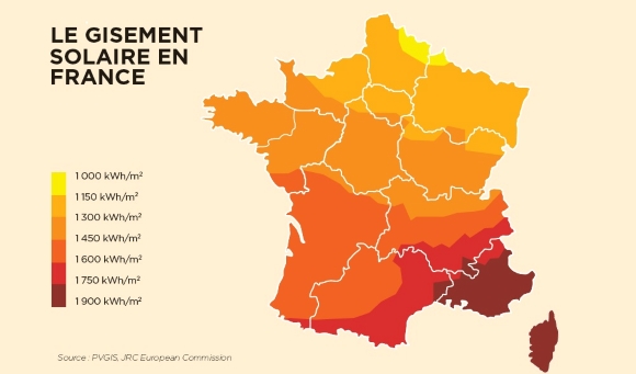 Gisement Solaire en France