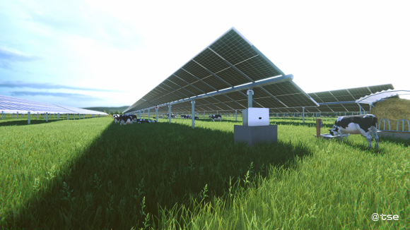 Ombrière d’élevage TSE équipée de trackers Soltec 1 crédits - TSE