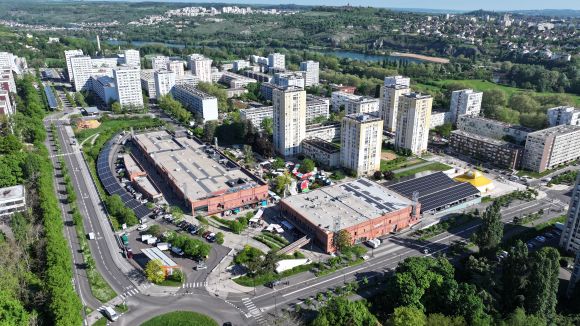 Dijon - Vue aérienne panneaux